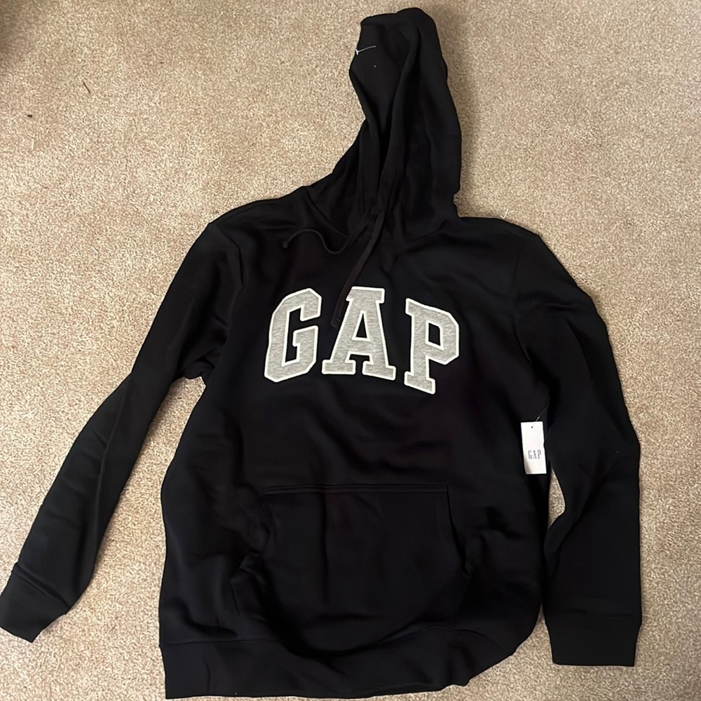 black with gray letter GAP sweatshirt
